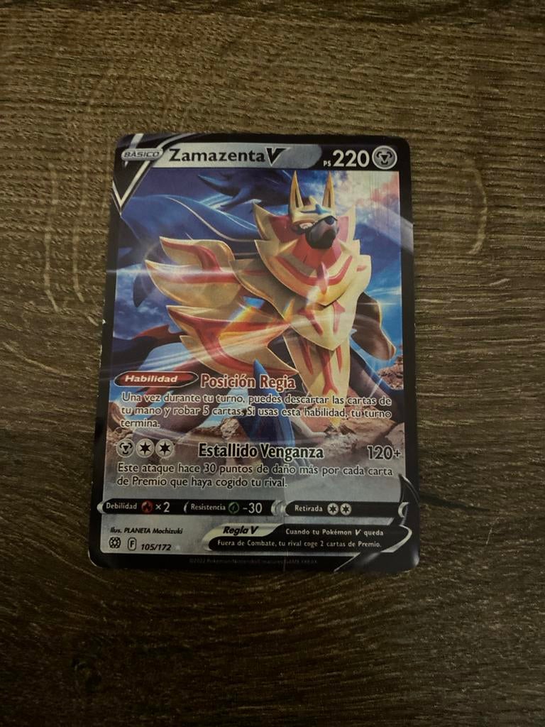 Pokémon TCG: Zamazenta V (105/172) - Spaanse kaart, Hobby en Vrije tijd, Verzamelkaartspellen | Pokémon, Ophalen, Zo goed als nieuw