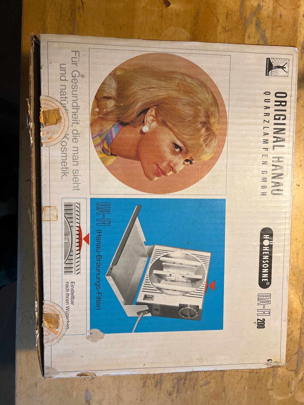 Vintage Original Hanau Hohesonne HA-FI 200 Gezichtsbruiner, Ophalen of Verzenden, Gebruikt, Gezichtsbruiner, Minder dan 10 lampen