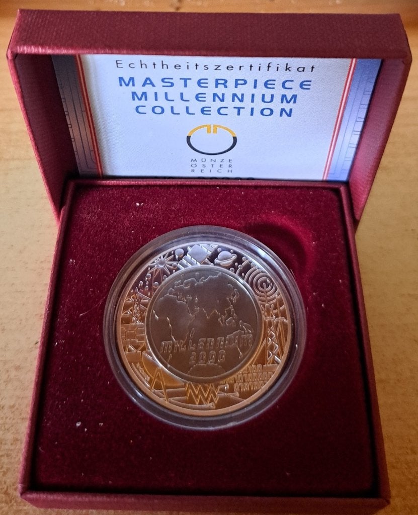 Oostenrijk, 100 Schilling 2000 - zilver met titaniumkern (1), Ophalen of Verzenden, Oostenrijk, Losse munt, Zilver