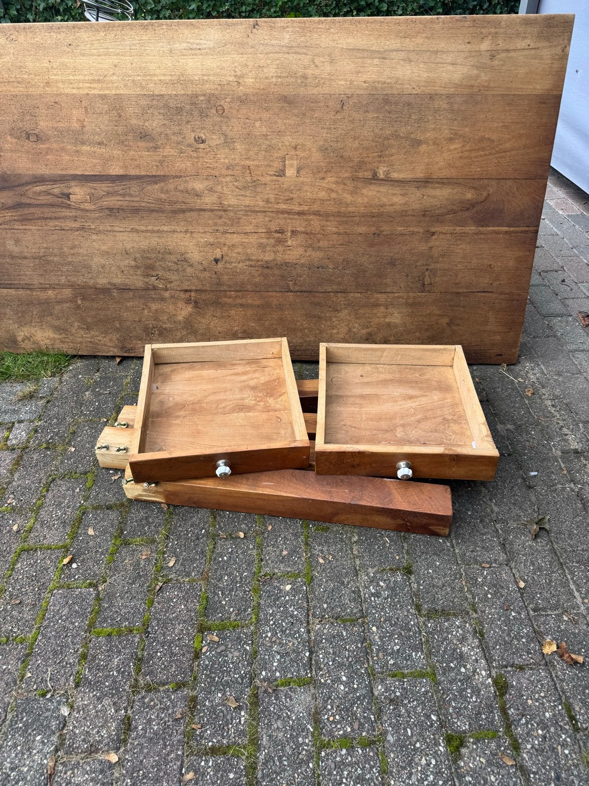 Teak houten tafel - opknapper met potentie, Huis en Inrichting, Ophalen, Gebruikt, Teakhout