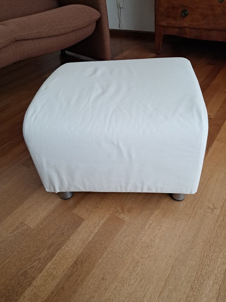 Witte Ikea voetenbank / hocker met afneembare hoes, Ophalen, Gebruikt, Modern, Scandinavisch, Stof
