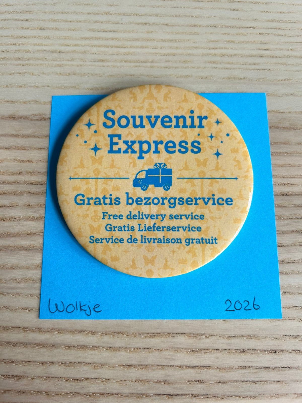 Efteling Button - Souvenir Express personeel, Verzamelen, Verzenden, Zo goed als nieuw, Overige typen