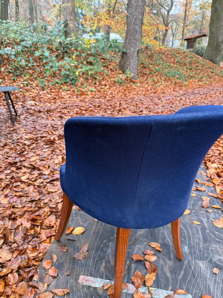 Stoel stof blauw nieuw, Blauw, Ophalen of Verzenden, Zo goed als nieuw, Eén