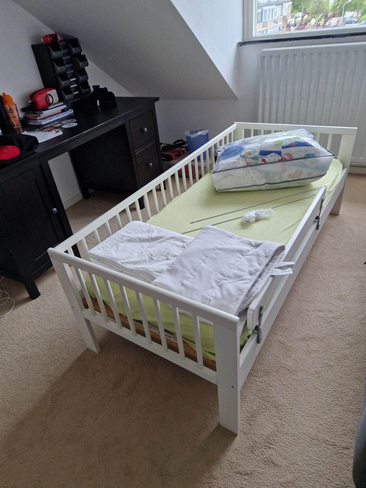 IKEA Gulliver kinderbed met matras en lattenbodem, Gebruikt, 70 tot 85 cm, 160 tot 180 cm, Ophalen