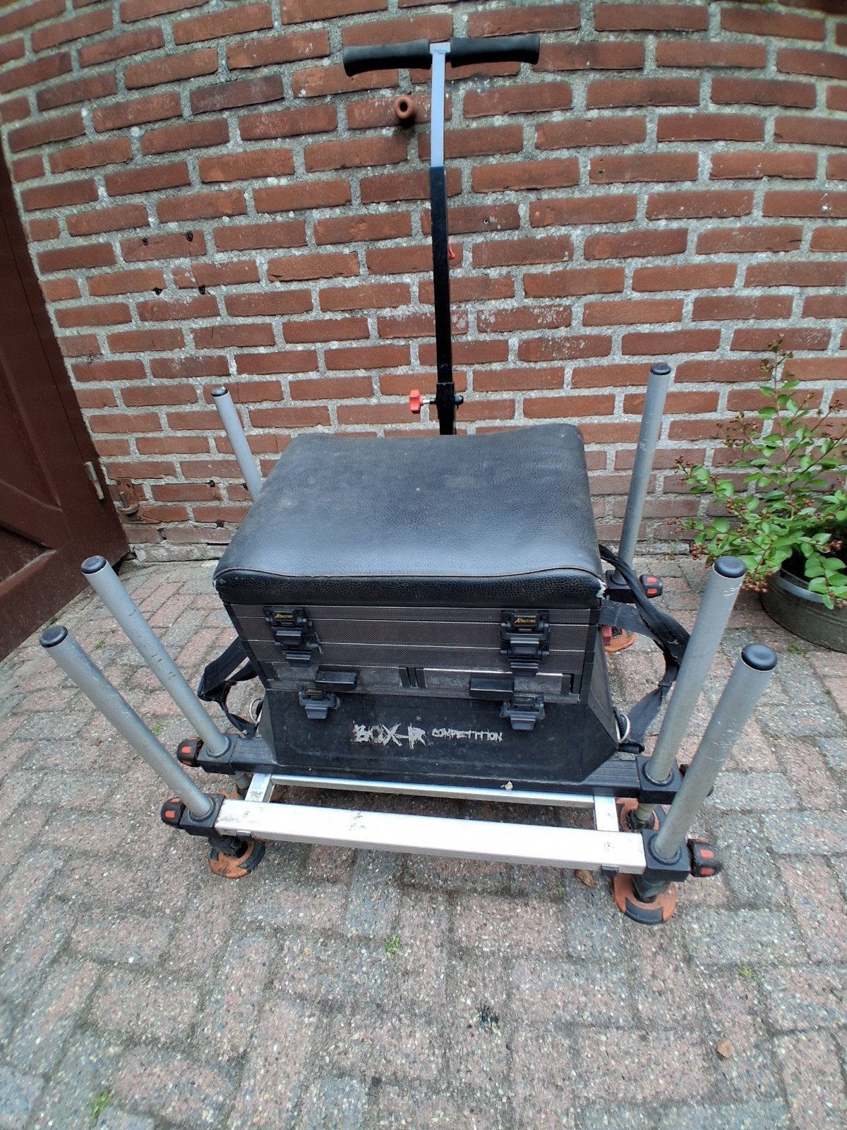 Viskoffer met zitje en accessoires - Box-R Competition, Ophalen of Verzenden, Gebruikt, Koffer of Tas
