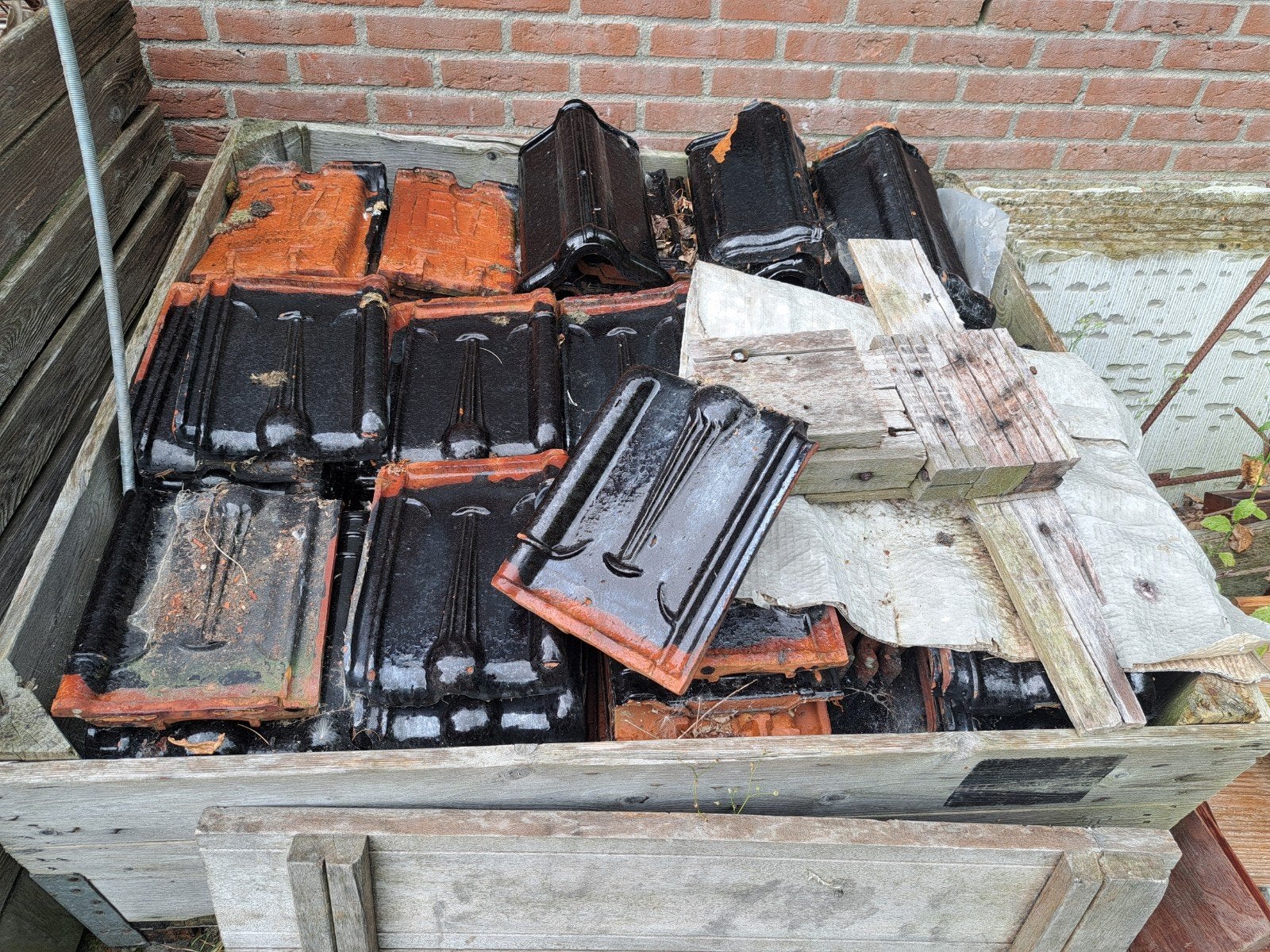 Oude pannen 2 kisten, Gebruikt, Steen of Klei, Ophalen of Verzenden, 15 m² of meer