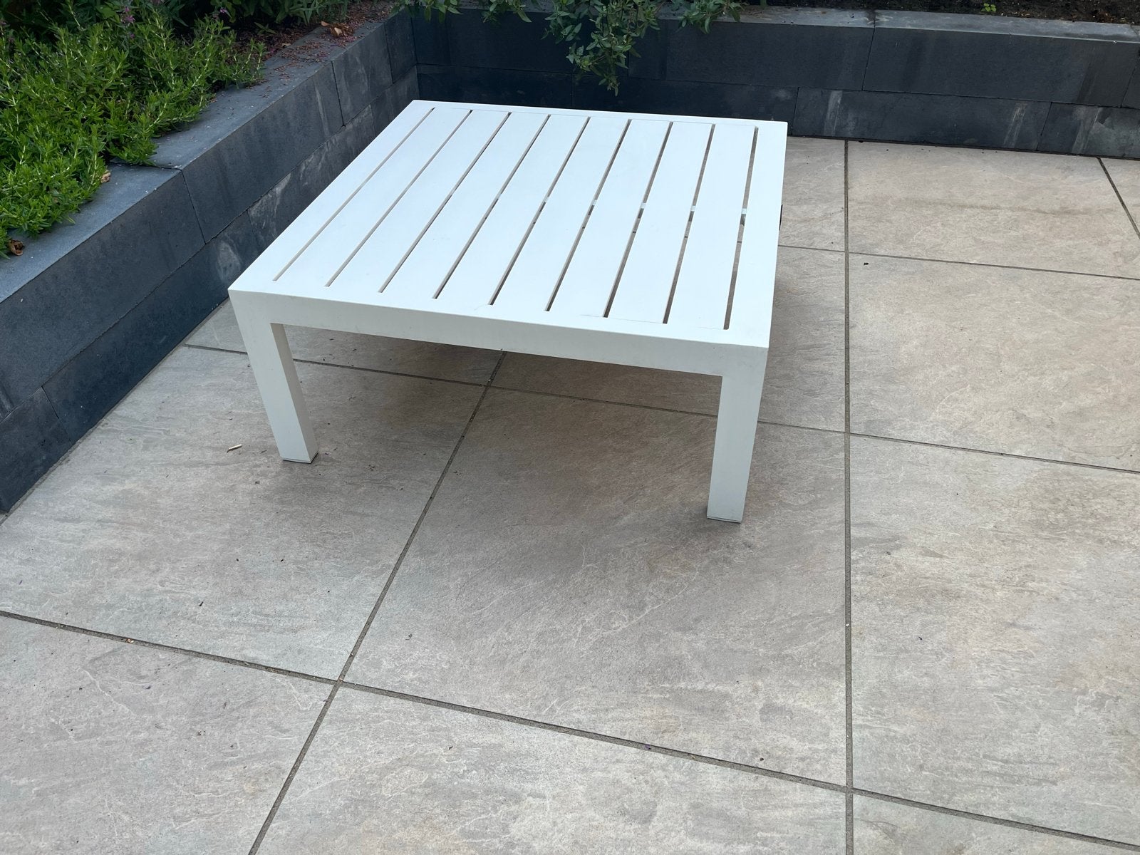 Kees Smit Forza salontafel wit aluminium, Tuin en Terras, Tuintafels, Ophalen, Gebruikt, Vierkant, Aluminium