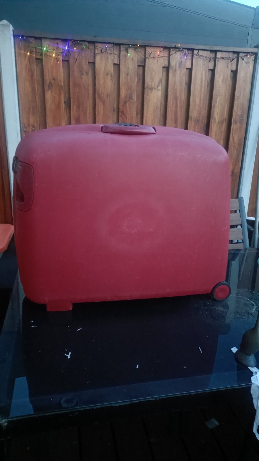 Rode Samsonite Oyster II 80cm, Sieraden, Tassen en Uiterlijk, Koffers, Gebruikt, Hard kunststof, 70 cm of meer, Ophalen