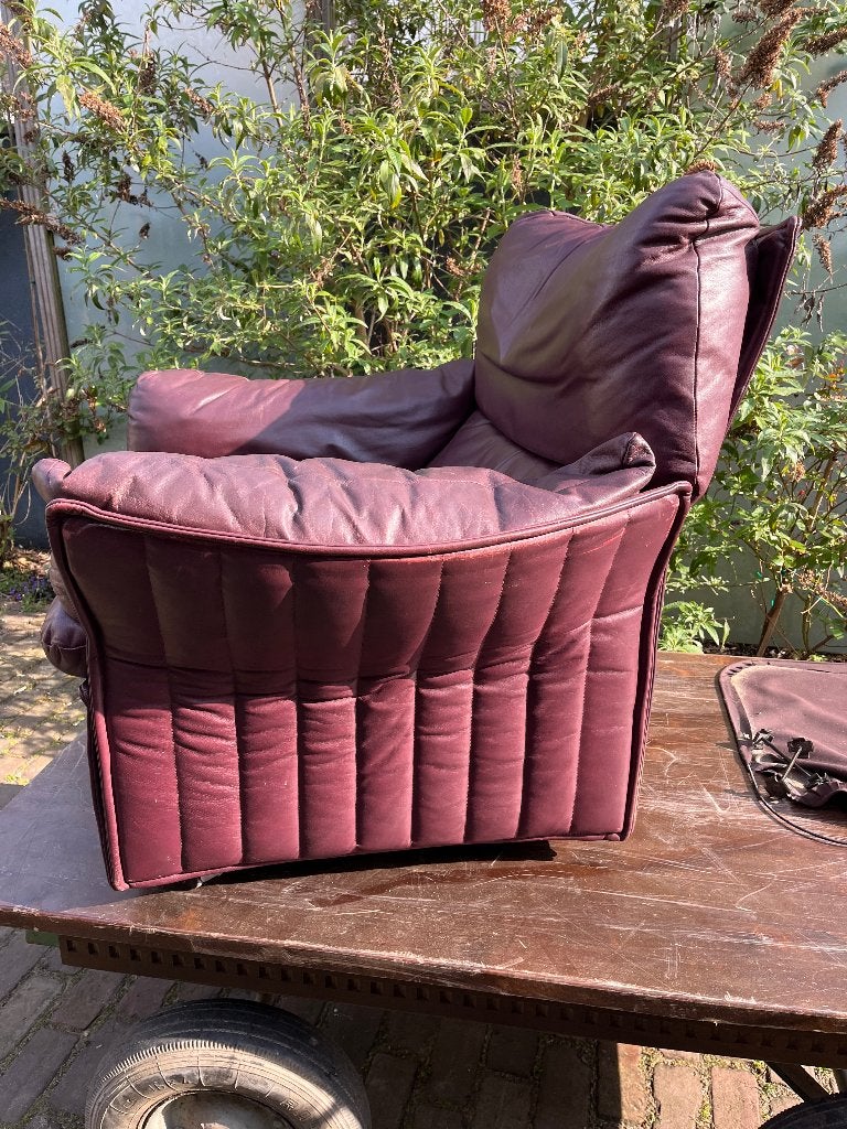 Airborne International Michel Cadestin Frans Jaren 70 leer, Ophalen, Gebruikt, Leer, Mancave Loungen Vintage Retro