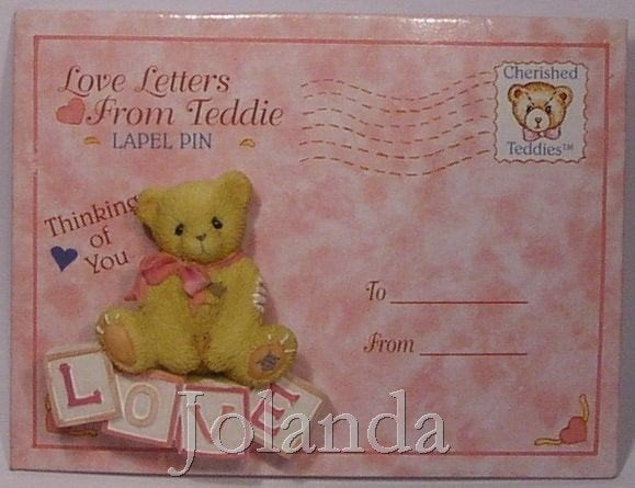 Cherished Teddies Broche Love, Ophalen of Verzenden, Zo goed als nieuw, Beeldje, Cherished Teddies