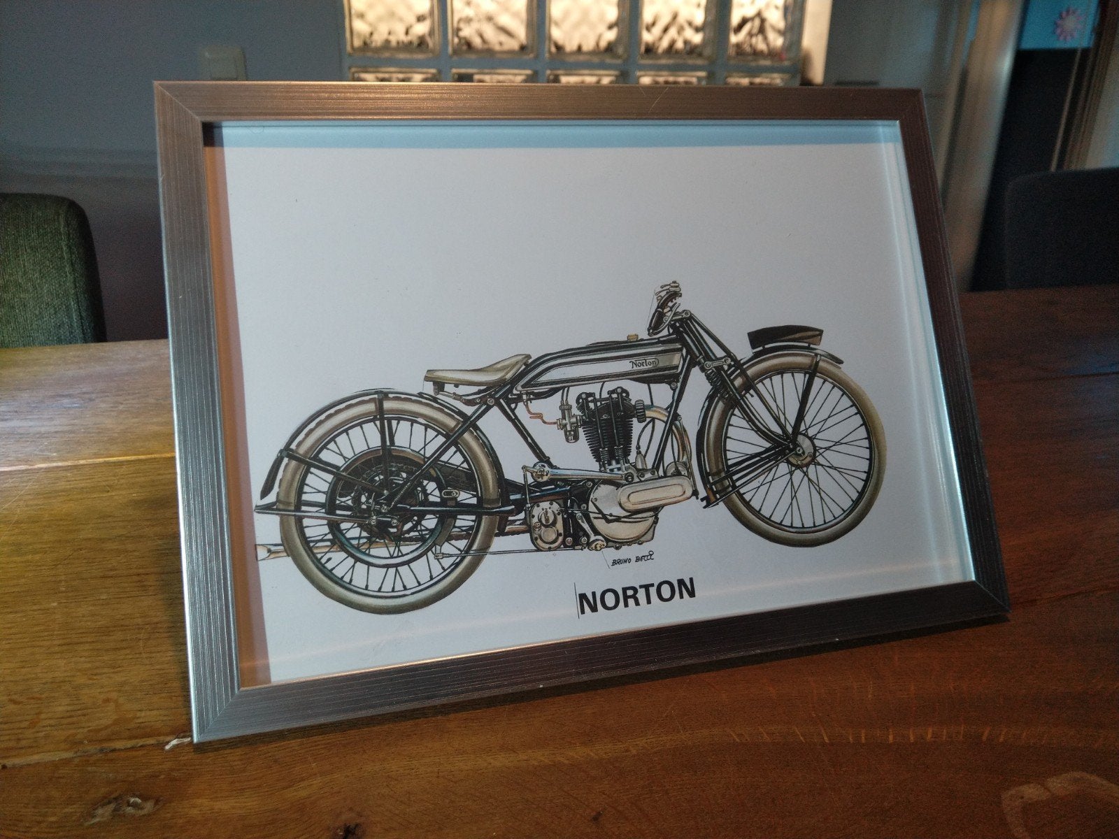 Poster Norton 500cc 1923, Ophalen of Verzenden, Auto's