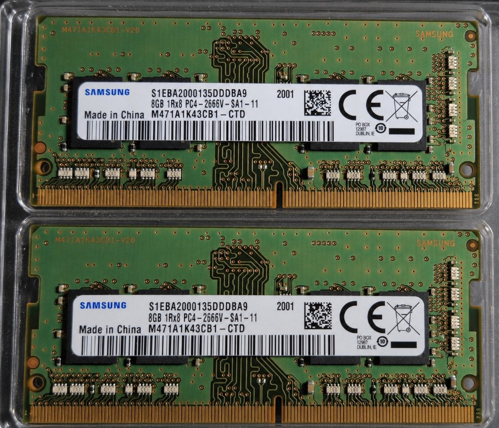 Samsung 16GB (2x 8GB) DDR4 SO-DIMM 2666MHz Laptop Geheugen, Computers en Software, RAM geheugen, DDR4, Ophalen of Verzenden, Zo goed als nieuw