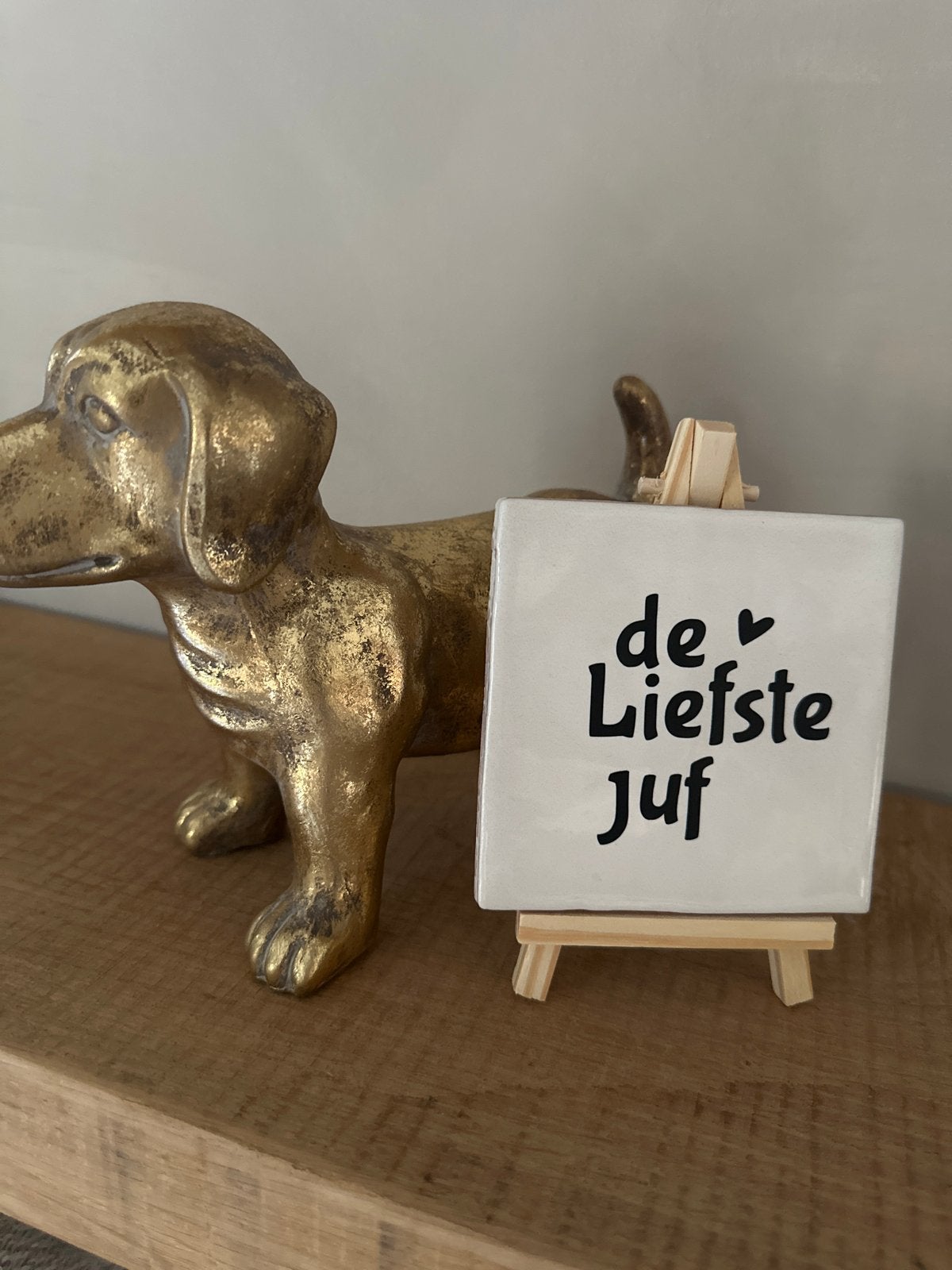 Tegeltje 'Liefste Juf/Meester' - Bedankje schooljaar, Overige stijlen, Nieuw, Ophalen of Verzenden, Wit