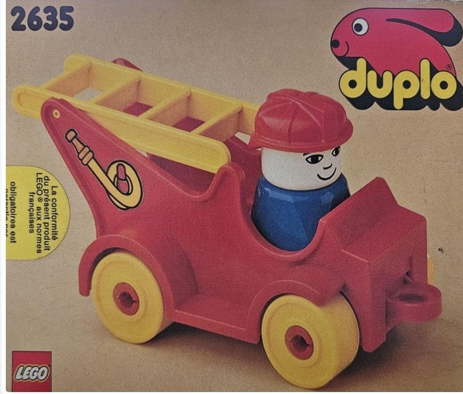 Lego Duplo Brandweerwagen 2635 met Brandweerman, Inclusief minifiguren, Gebruikt, Ophalen of Verzenden, Duplo