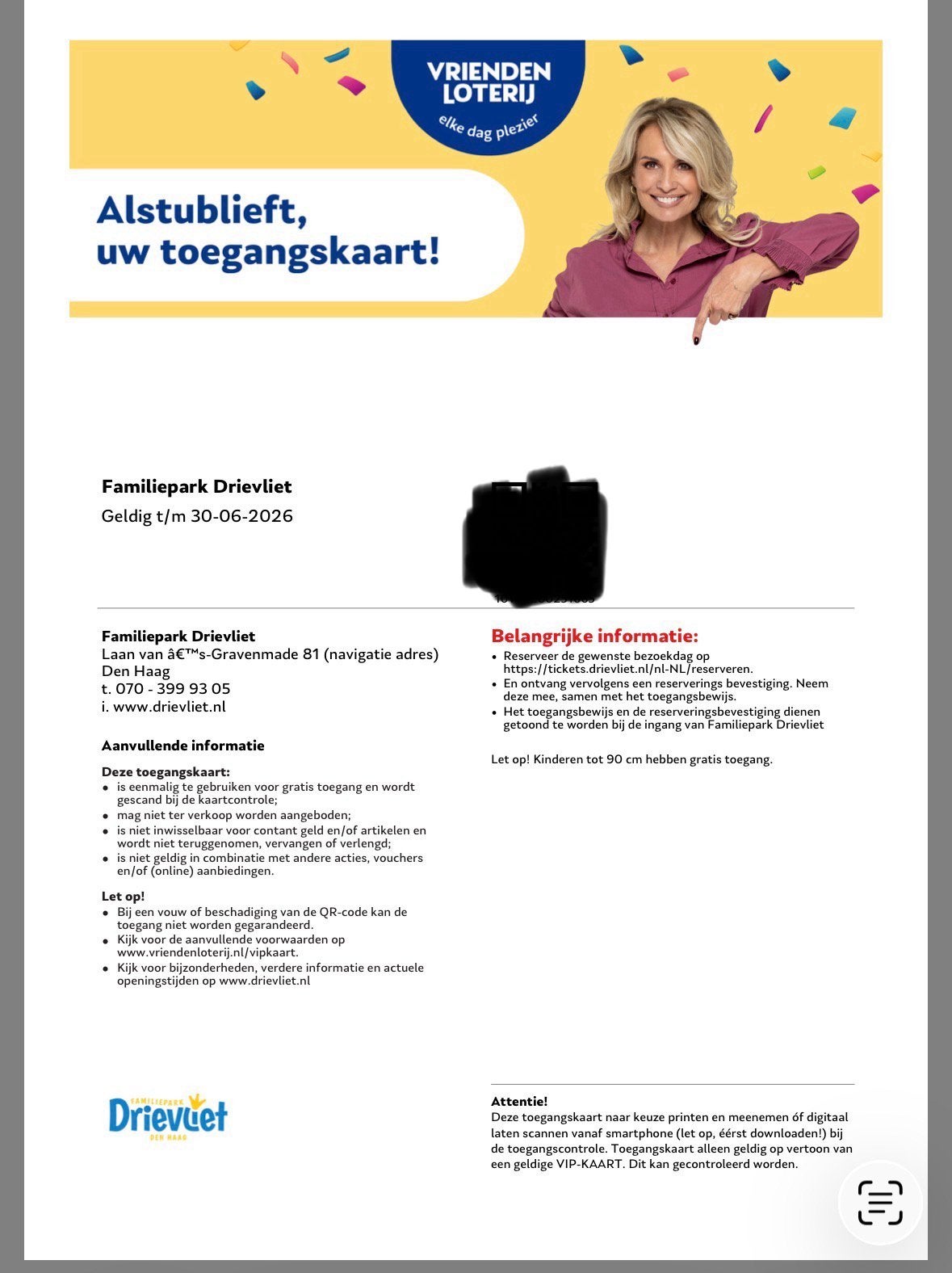 Familiepark Drievliet kaartjes, Tickets en Kaartjes, Twee personen, Ticket of Toegangskaart