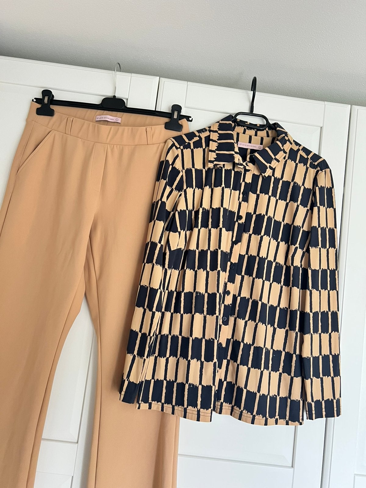 Studio anneloes set L block blouse & flair bonded broek, Overige kleuren, Maat 42/44 (L), Ophalen of Verzenden, Zo goed als nieuw