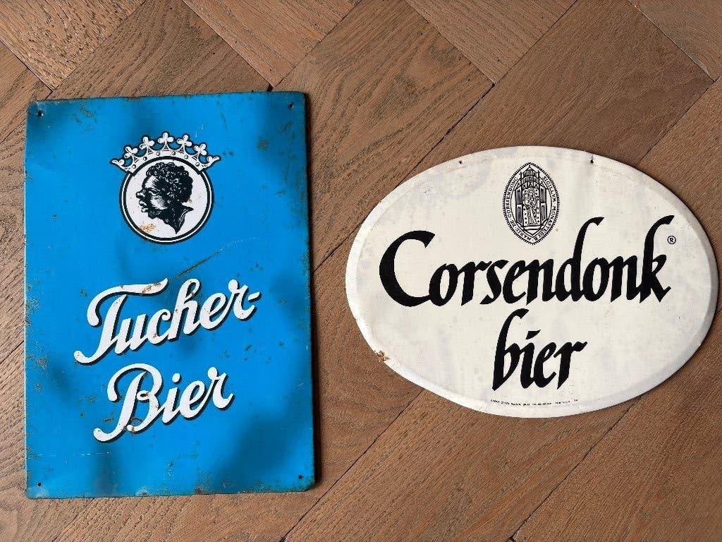 Oude bier reclame, Verzamelen, Biermerken, Ophalen of Verzenden, Gebruikt, Reclamebord, Plaat of Schild, Overige merken