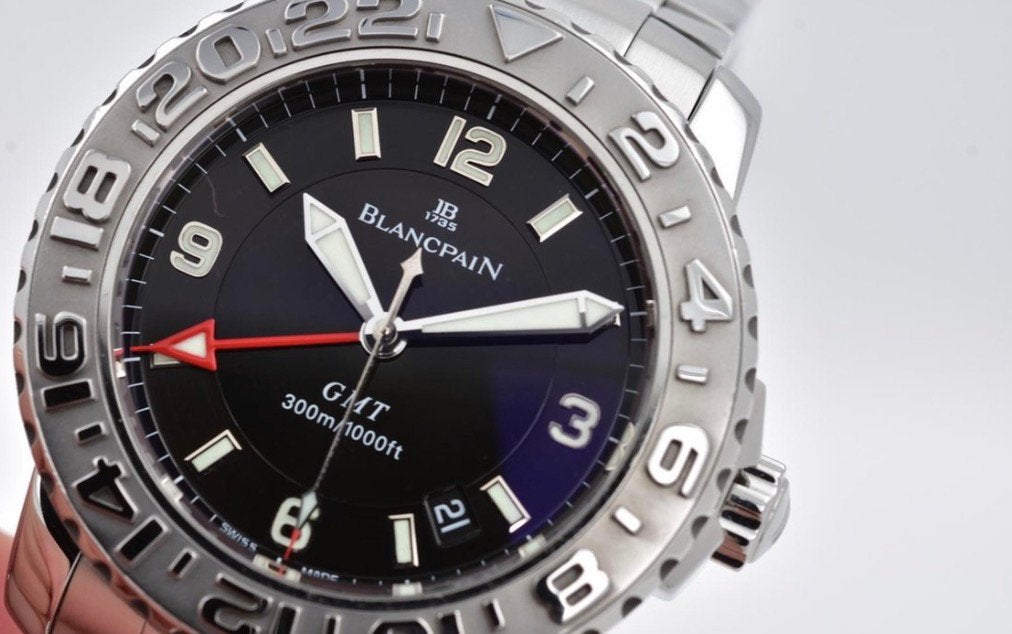 BlancPain Fifty Fathoms GMT Trilogy, Sieraden, Tassen en Uiterlijk, Overige merken, Staal, Polshorloge, Overige materialen