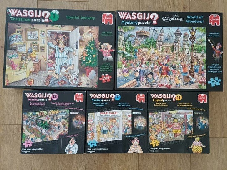 Wasgij? puzzels - pakket van 5 puzzels, Ophalen of Verzenden, 500 t/m 1500 stukjes, Gebruikt