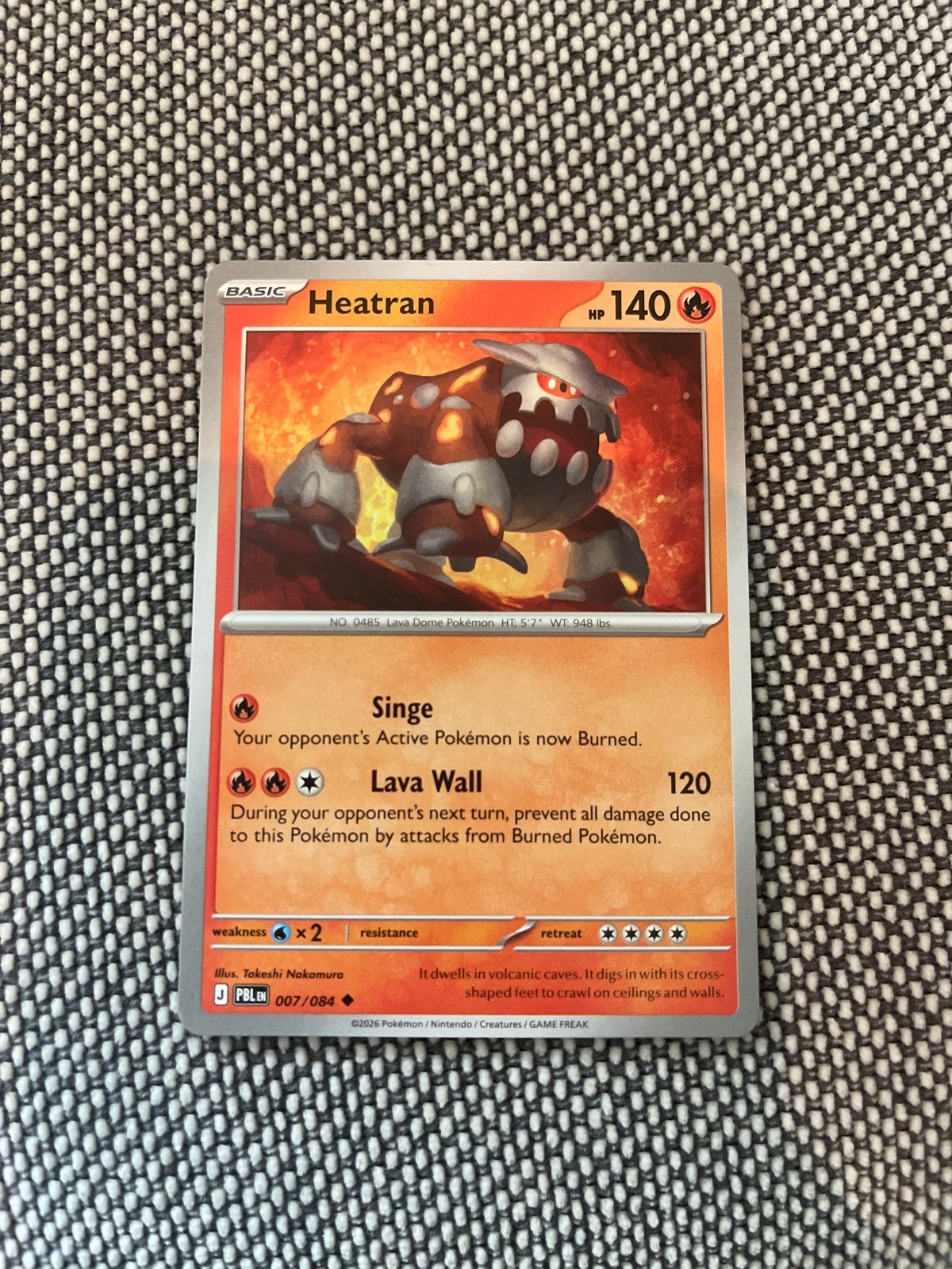 Pokémon Kaart Heatran 007/084 - Basic 140 HP, Ophalen of Verzenden, Zo goed als nieuw, Losse kaart