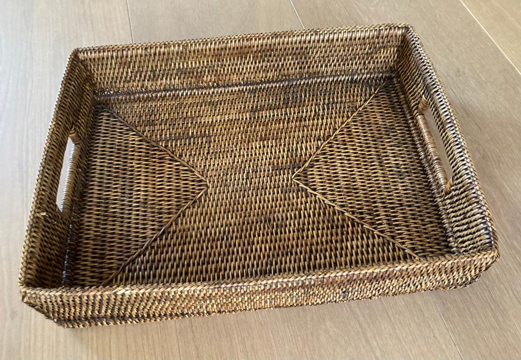 Flamant Birma Togo riet rattan dienblad, Ophalen of Verzenden, Gebruikt, Rechthoekig, Overige materialen