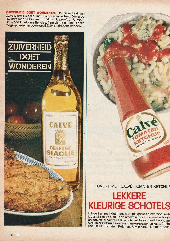 Retro reclame 1964 Calvé ketchup & slaolie Delft, Verzenden, Overige typen