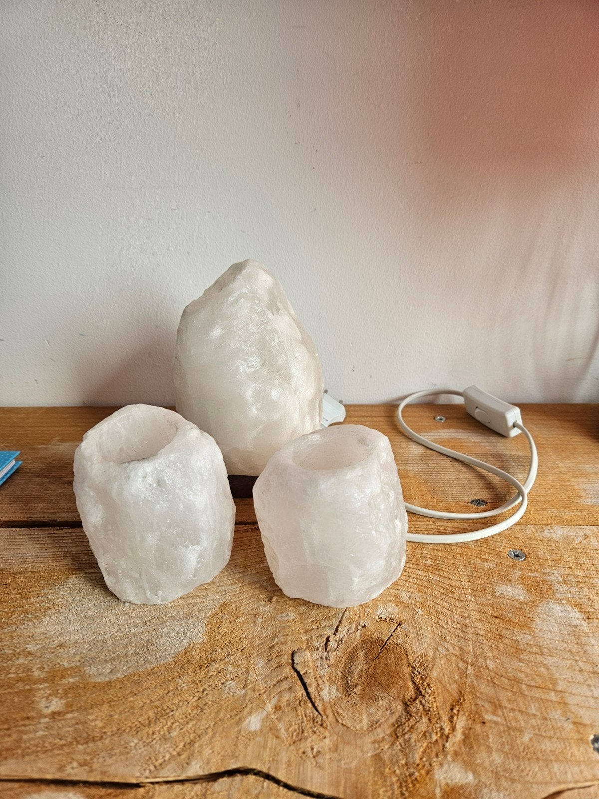 bergkristallen lamp en waxinehouders, Ophalen