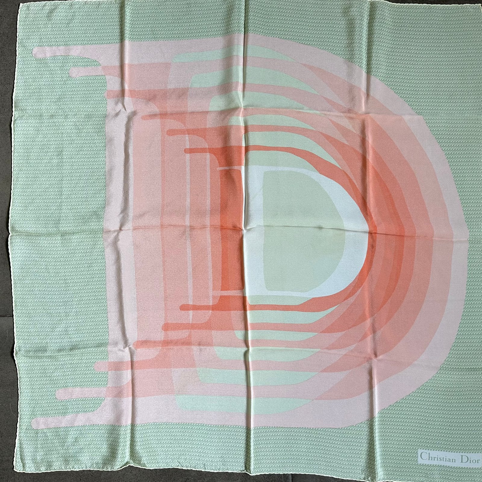 Christian Dior vintage vierkante zijde sjaal, Verzenden, Zo goed als nieuw