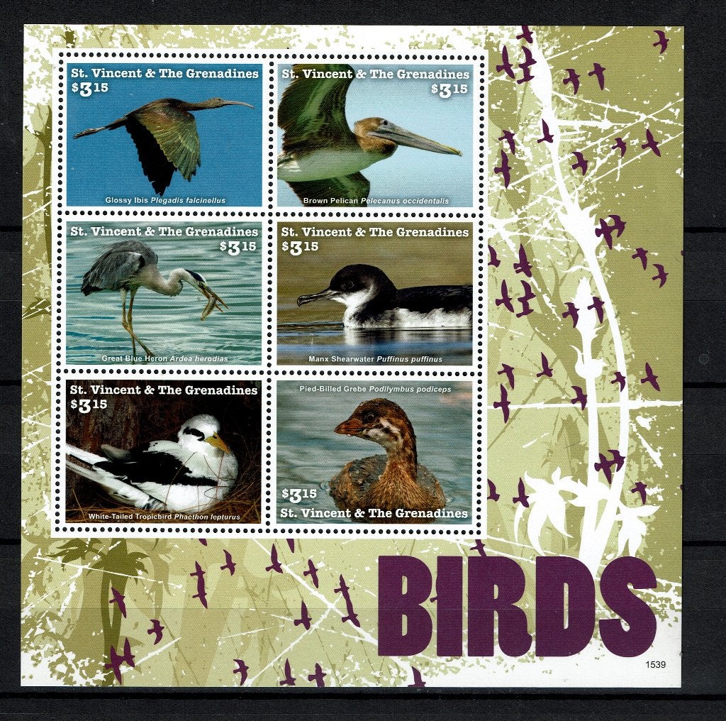 ST VINCENT 2015 PF BLOK ZEEVOGELS BIRDS VOGELS 1, Ophalen of Verzenden, Postfris, Dier of Natuur