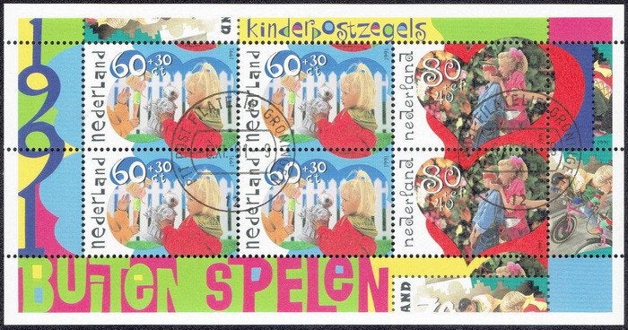 Nederland 1991, kinderzegels, velletje., Postzegels en Munten, Verzenden, Na 1940, Gestempeld