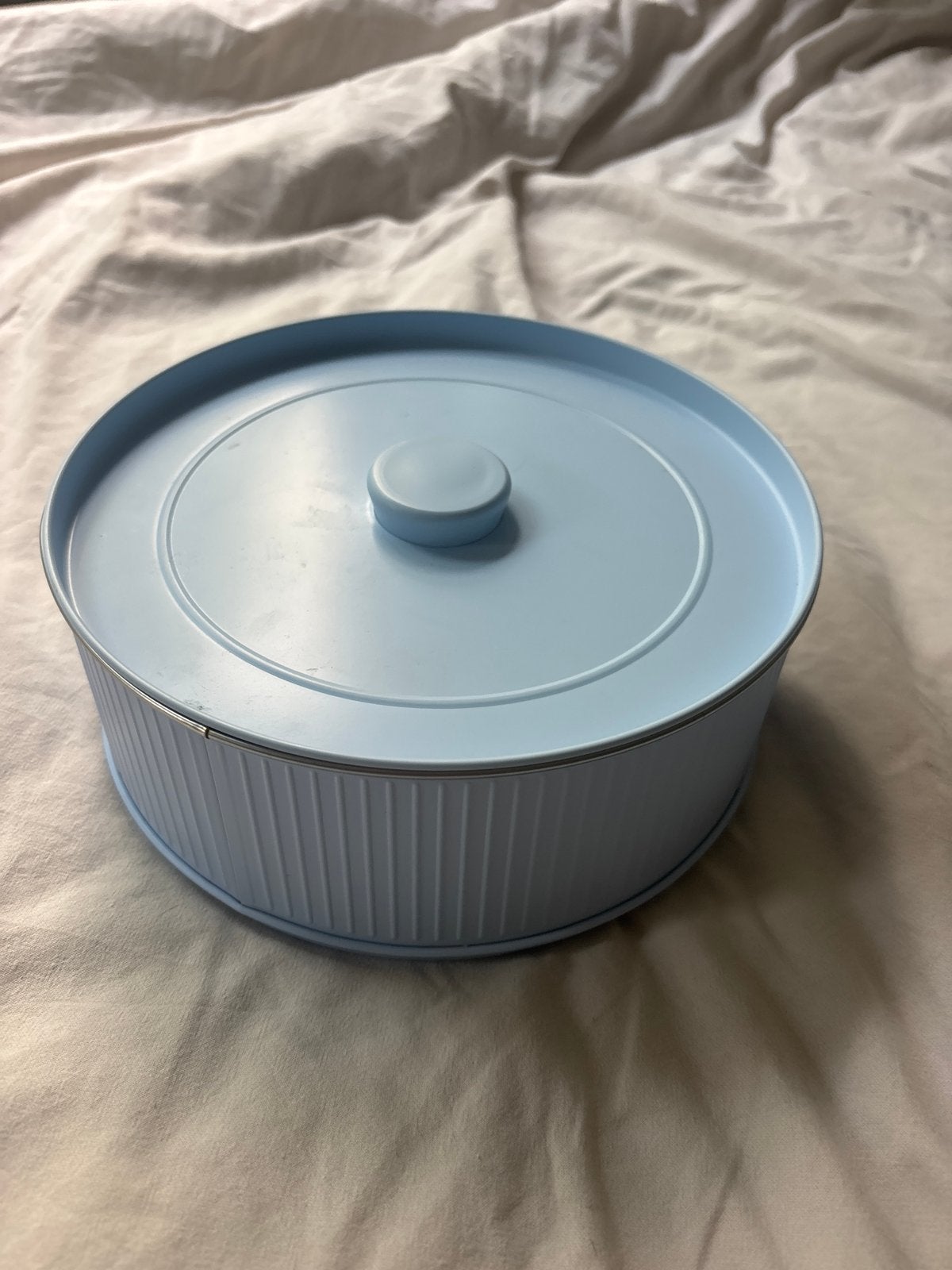 IKEA FÖRVANDLA Koekjesblik / Opbergblik - Lichtblauw, Minder dan 50 cm, Gebruikt, Ophalen of Verzenden, Metaal