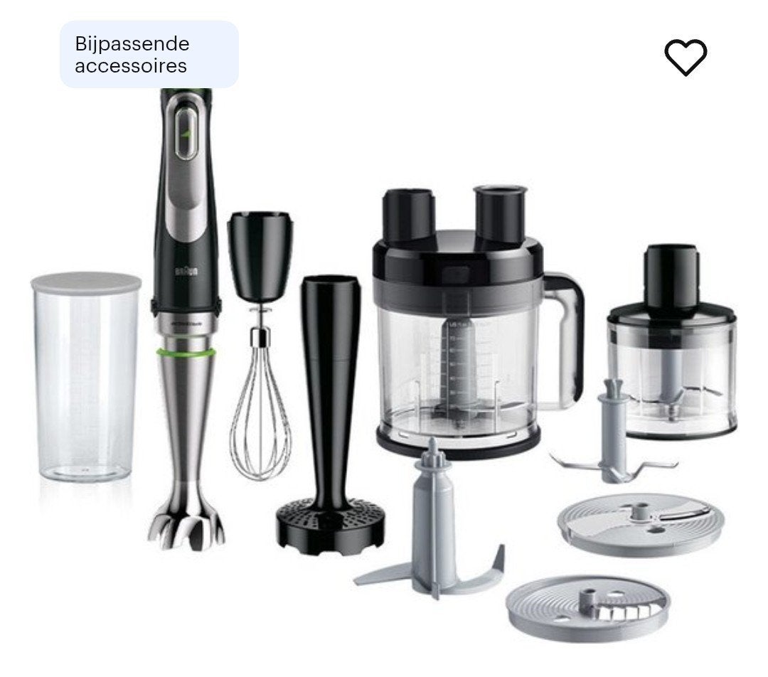 Braun Multiquick 9 Staafmixer met diverse accessoires, Witgoed en Apparatuur, Minder dan 1 liter, Ophalen, Zo goed als nieuw, Vaatwasserbestendig