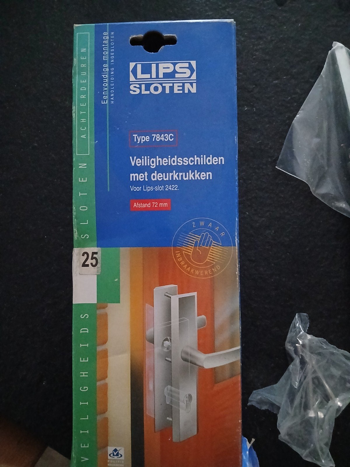 Lips Veiligheidsschilden 7843VC met Deurkrukken, Ophalen, Nieuw, Rvs, Klink of Kruk