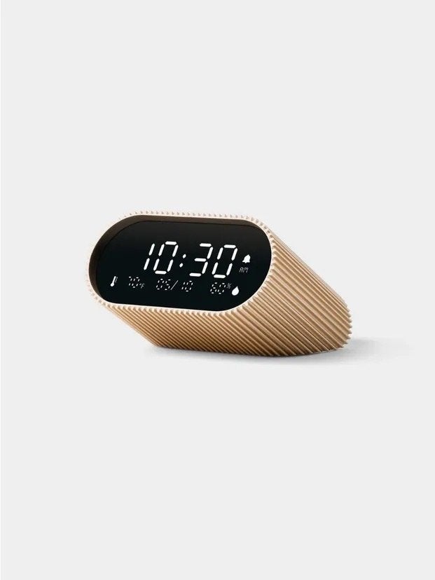 Lexon Ray Clock-cwekker en thermometer gold, Ophalen of Verzenden, Zo goed als nieuw, Digitaal