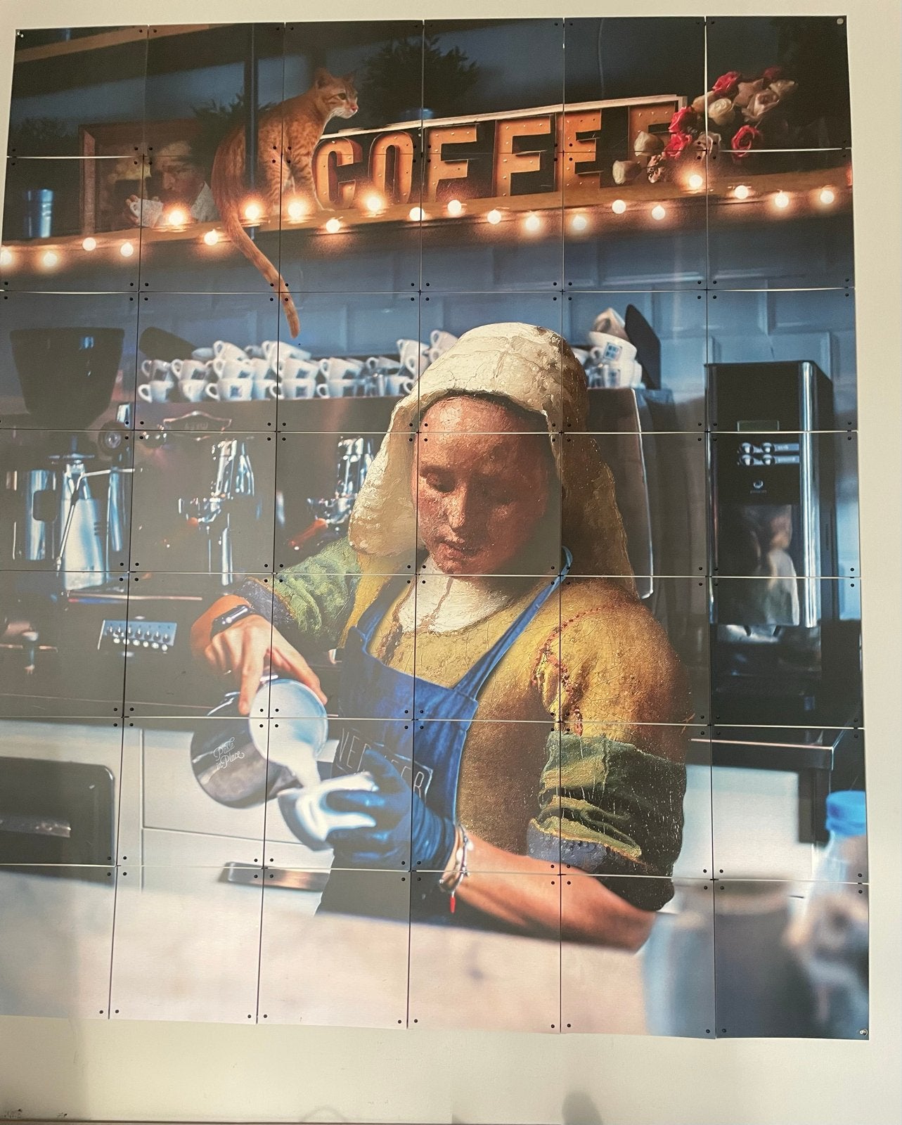 Ixxi Schilderij 'Meisje met de Parel' in Koffiebar 120x140cm, Ophalen, Gebruikt, Schilderij, 100 tot 125 cm