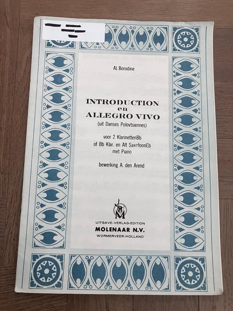 Introduction en Allegro Vivo voor klarinet en alt saxofoon, Ophalen of Verzenden, Les of Cursus, Jazz, Klarinet