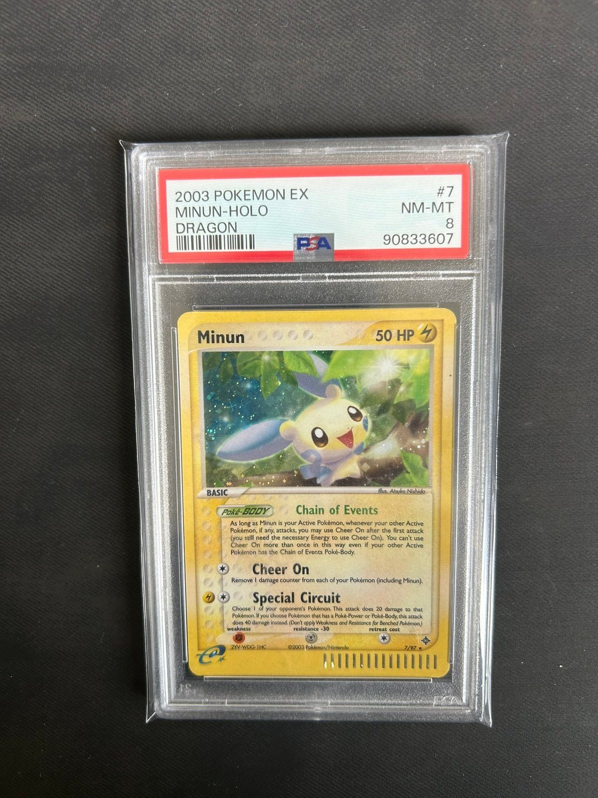 Minun holo PSA8, Ophalen of Verzenden, Nieuw, Losse kaart, Foil