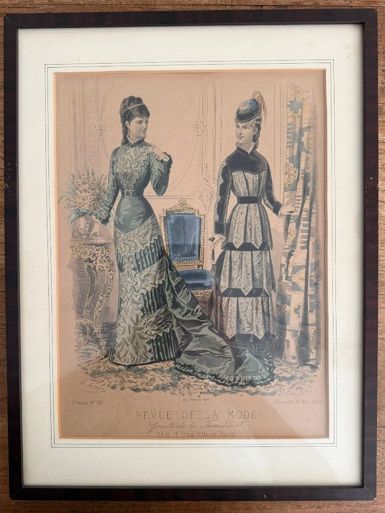 Gravure  - Frankrijk - Mode, Antiek en Kunst, Kunst | Etsen en Gravures, 1800 - 1899, Mode, Ophalen of Verzenden, 37 cm