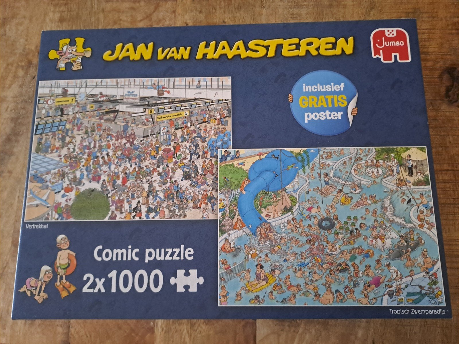 Jan van haasteren tropisch zwemparadijs/vertrekhal, Ophalen, 500 t/m 1500 stukjes, Zo goed als nieuw