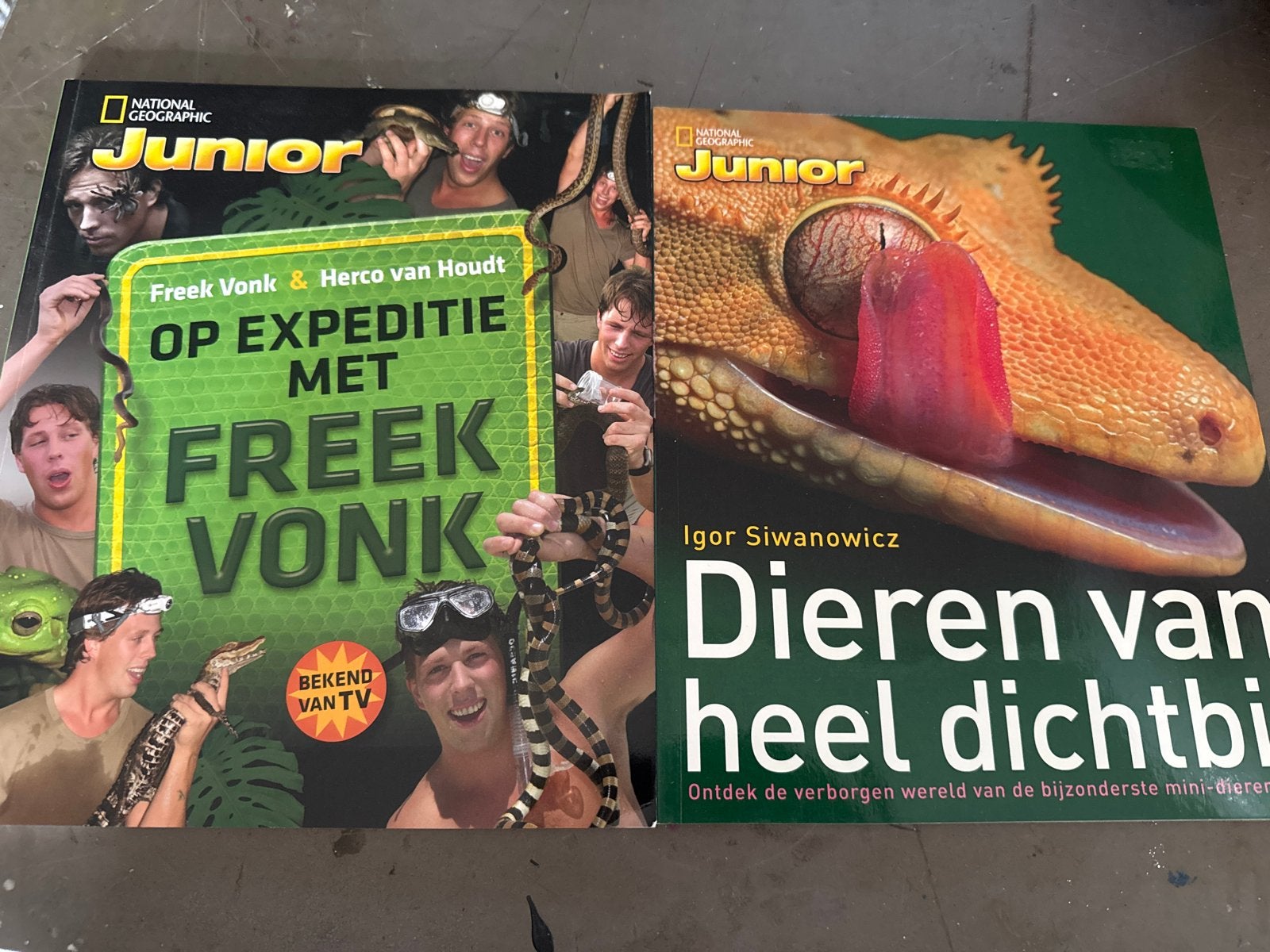 2 National Geographic Junior boeken: Freek Vonk & Dieren, Boeken, Ophalen of Verzenden, Gelezen, Reptielen of Amfibieën