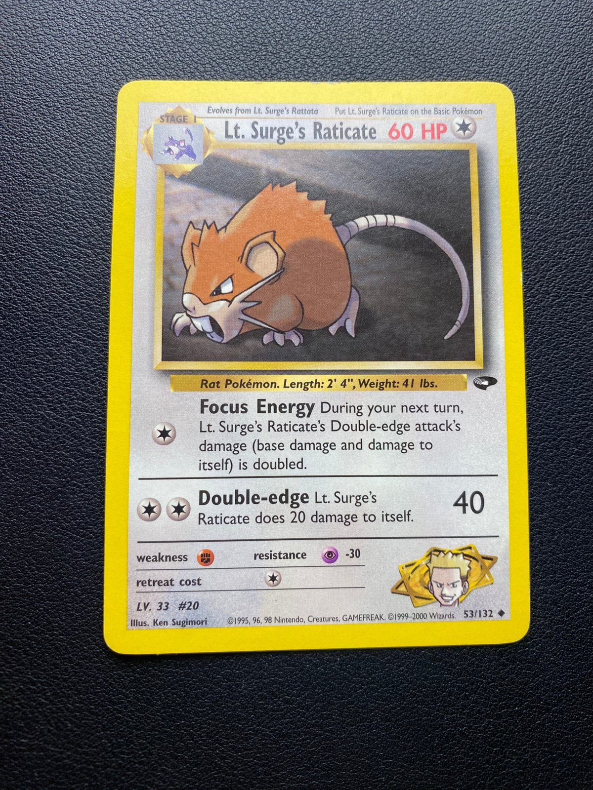 Lt. Surge’s Raticate - Gym Challenge - 53/132 - Pokemon, Ophalen of Verzenden, Zo goed als nieuw