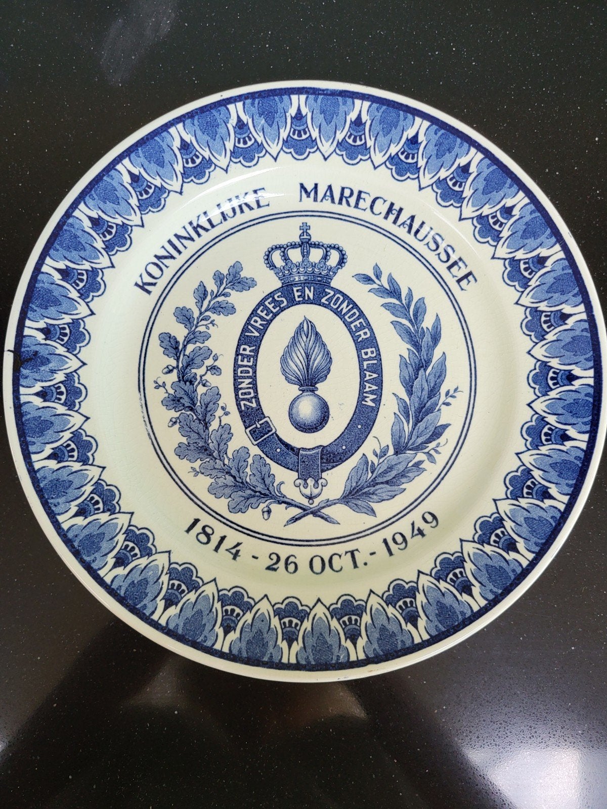 Gedenkbord Koninklijke Marechaussee 1814 - 1949 (Société Cér, Ophalen of Verzenden, Marechaussee, Nederland