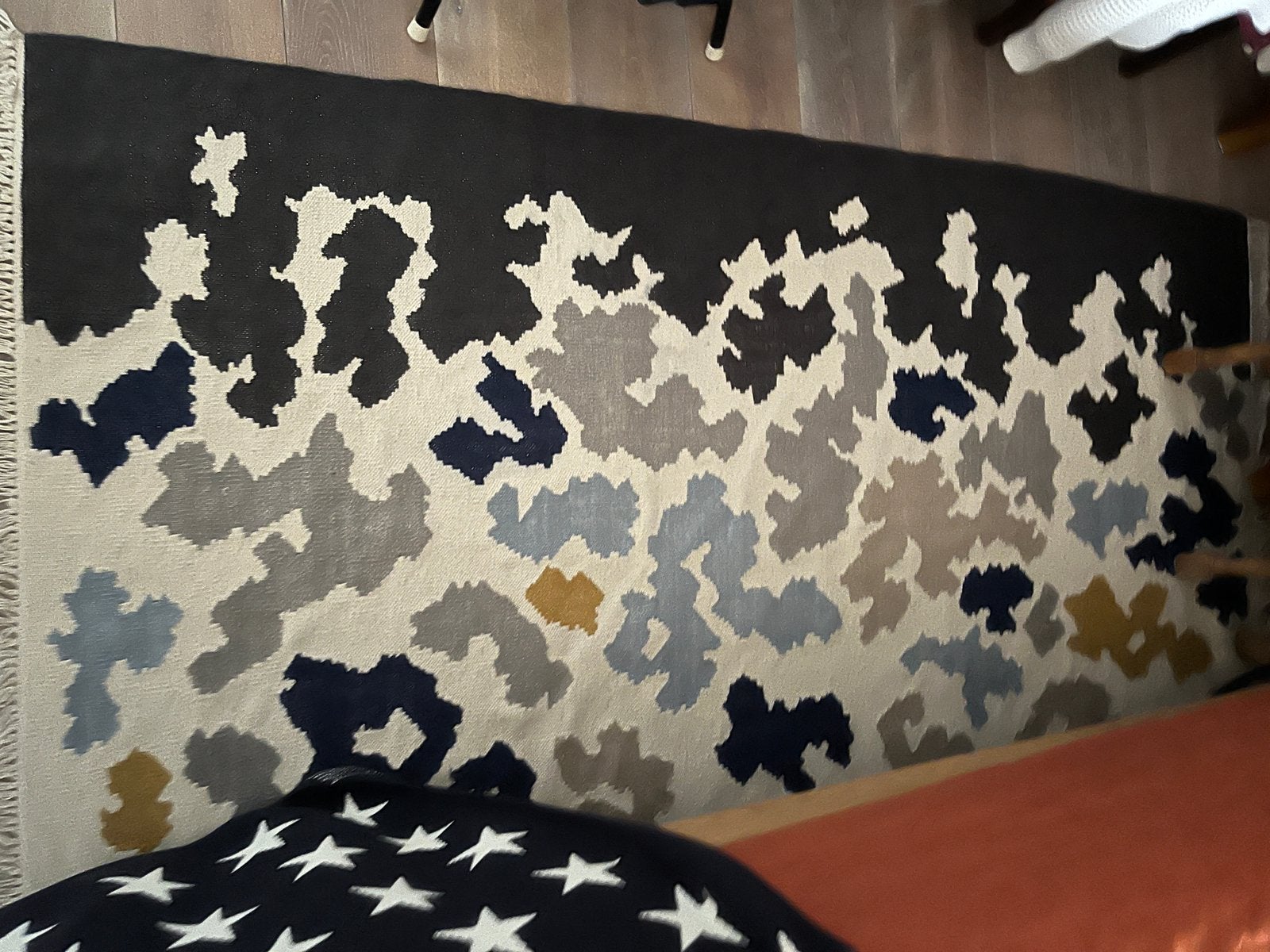 Ikea videbäk wollen vloerkleed, Ophalen, Blauw, 200 cm of meer, Zo goed als nieuw