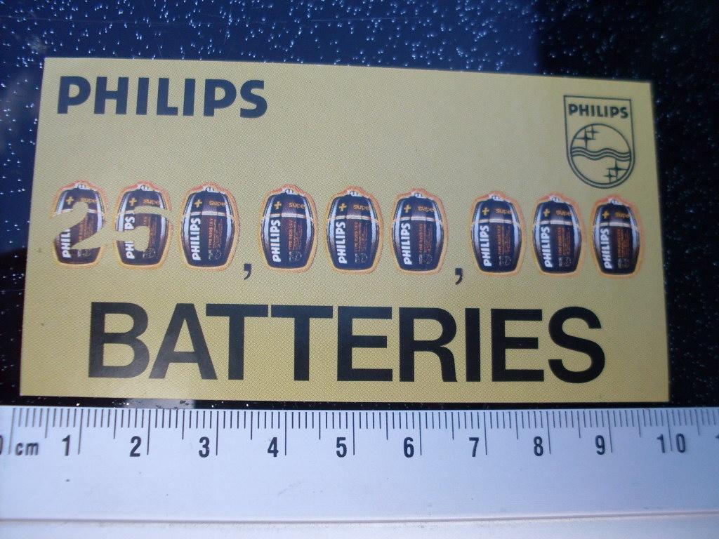 sticker philips batteries batterijen logo, Verzamelen, Stickers, Verzenden, Zo goed als nieuw, Merk