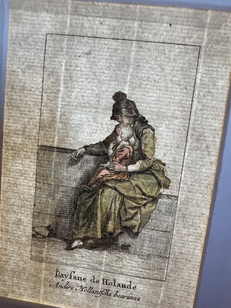 1780 - Picart ! Oude gravure Hollandse Boerin - P0425, Ophalen of Verzenden, Ets, 1700 - 1799