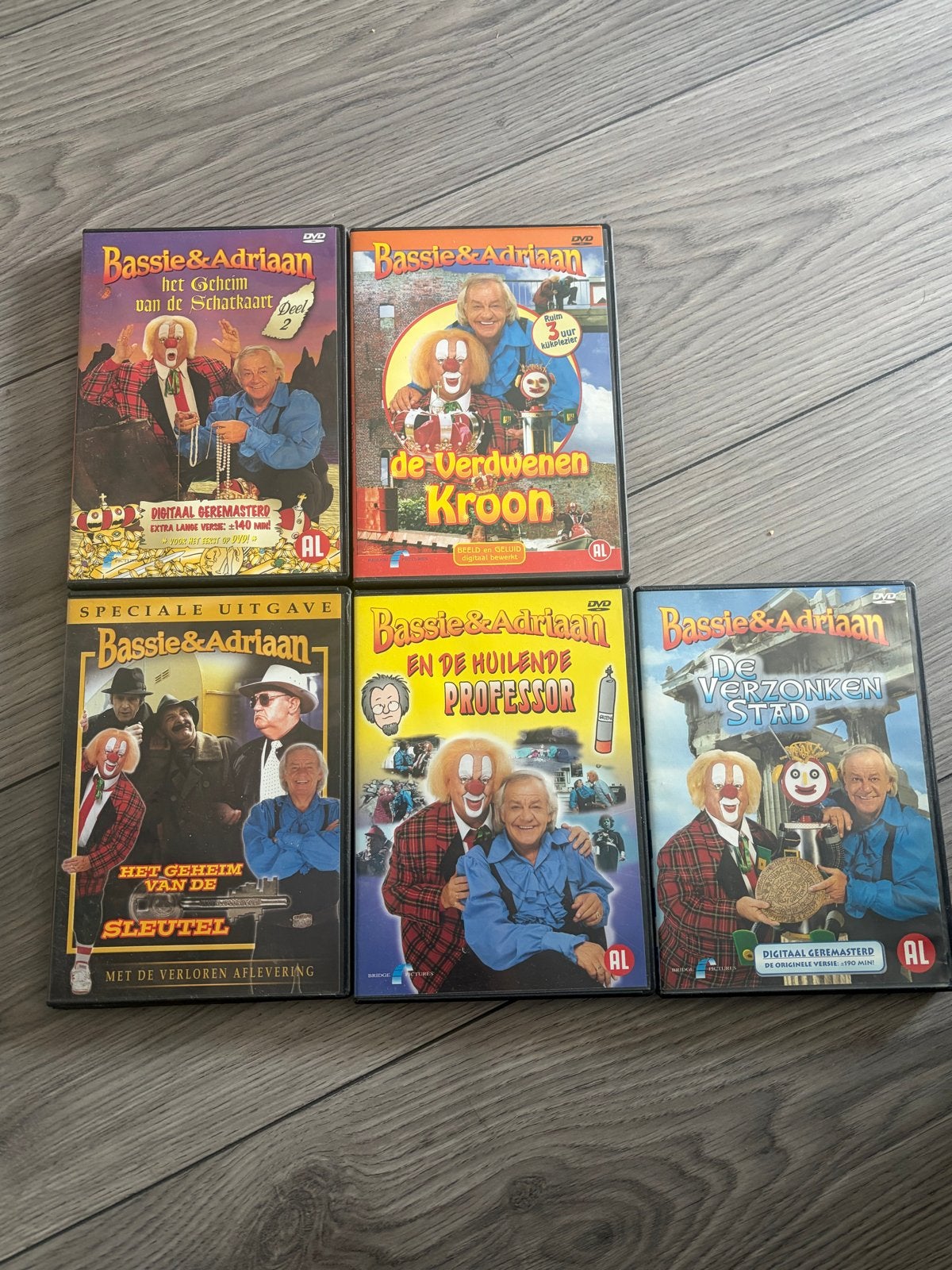 Bassie & Adriaan DVD Collectie - 5 Klassieke Avonturen, Cd's en Dvd's, Ophalen, Gebruikt, Verzamelbox, Alle leeftijden