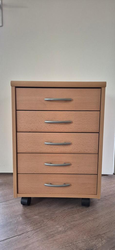 Ladeblok op wielen met 5 lades - 57x40x35 cm, Ophalen, Minder dan 50 cm, Gebruikt, Overige materialen