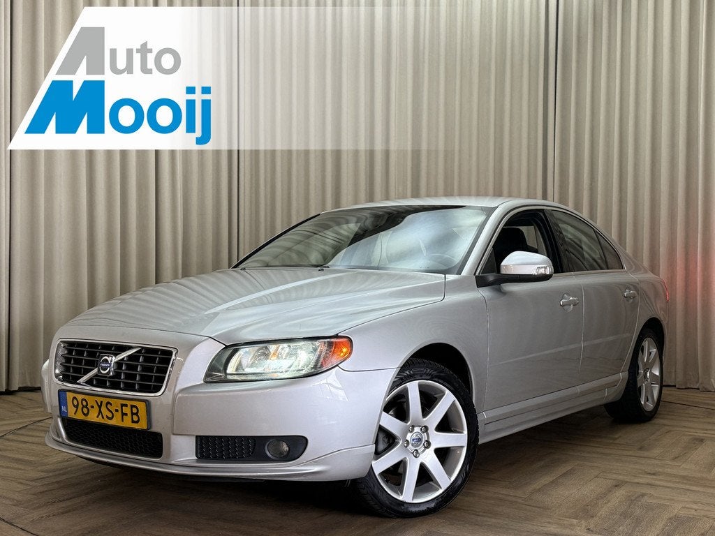 Volvo S80 2.5 T Momentum 200 PK / OrgNL! / Leder / Navigatie, Auto's, Zwart, 2521 cc, Bedrijf, Parkeersensor