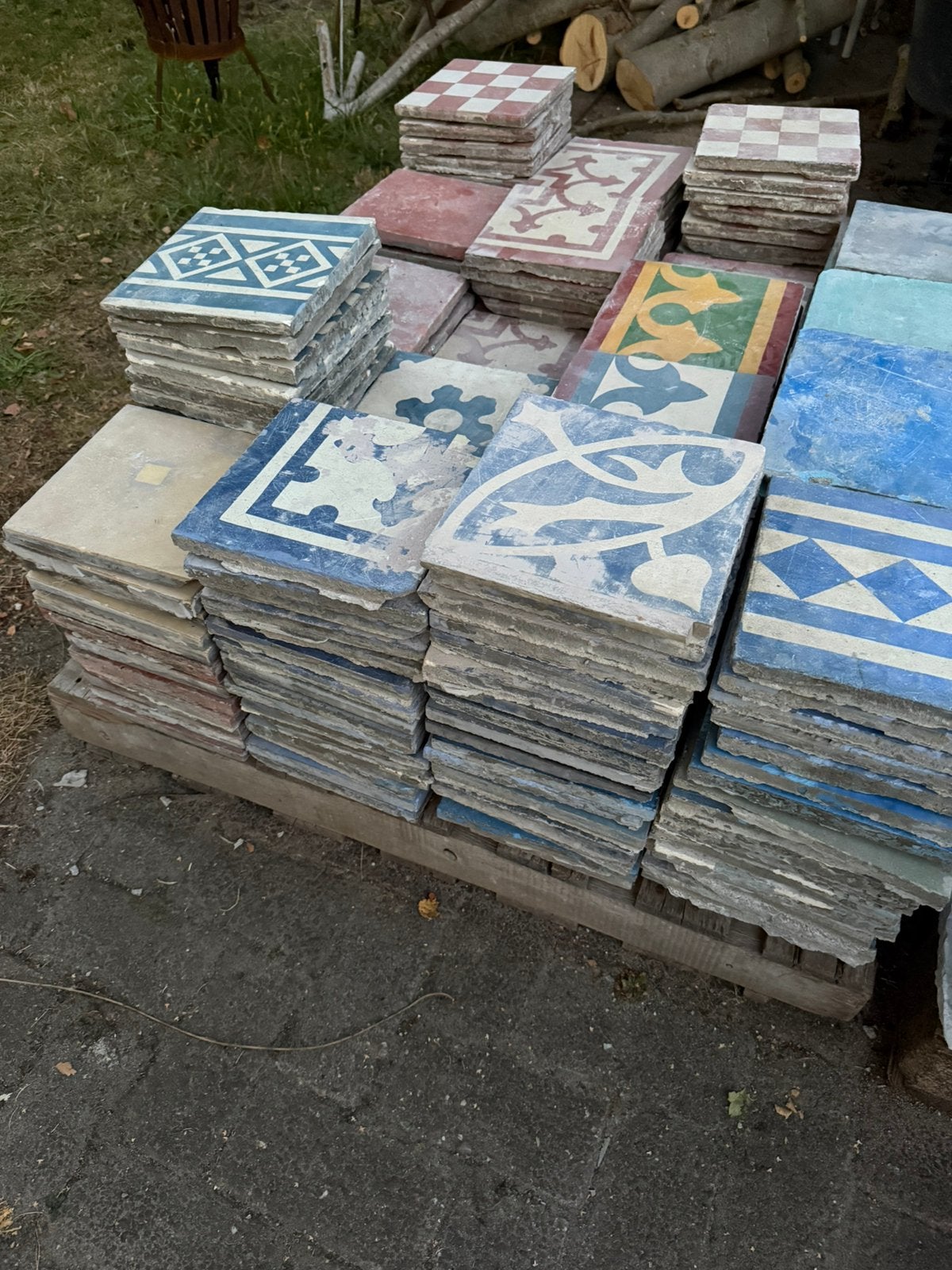 Authentieke Portugese cement tegels, Doe-het-zelf en Verbouw, Ophalen, Gebruikt, Keramiek, 20 tot 40 cm