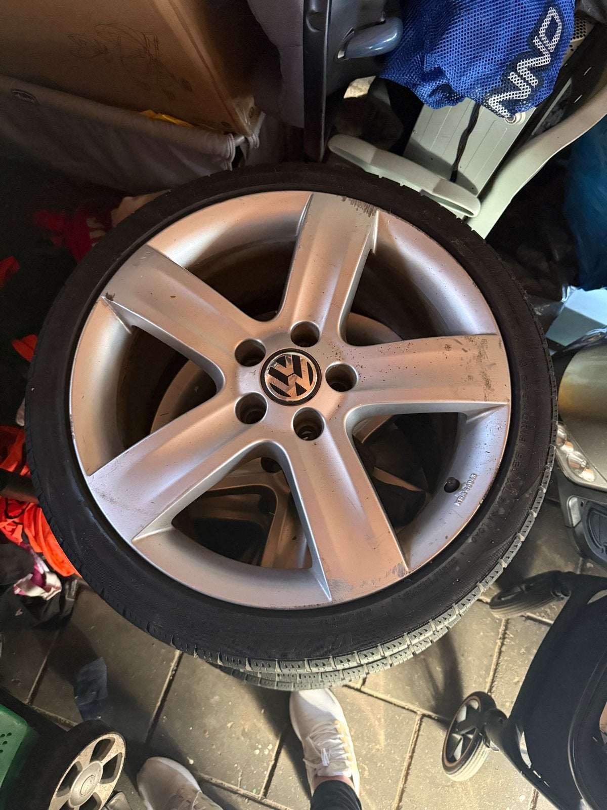 Volkswagen velgen met banden - 17 inch, Auto-onderdelen, Ophalen, Gebruikt, Banden en Velgen, 17 inch